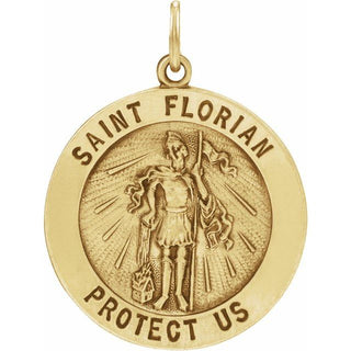 14K Yellow Saint Florian Medal Pendant
