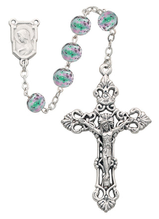 7MM White Cloissonne Rosary