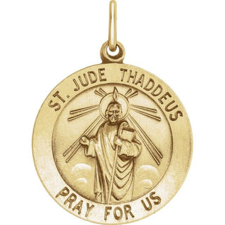 14K Yellow 22 mm Round Saint Jude Thaddeus Medal