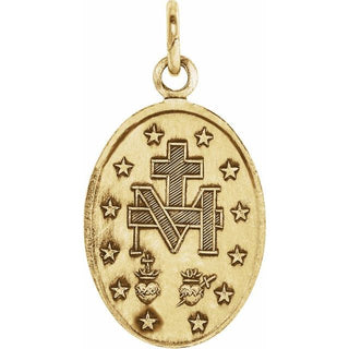 14K Yellow 9x6 mm Oval Miraculous Medal