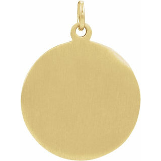 14K Yellow 18 mm Our Lady of Mount Carmel Medal Pendant