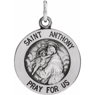 14K White 15 mm St. Anthony Medal