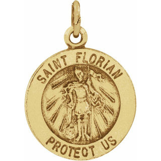 14K Yellow Saint Florian Medal Pendant