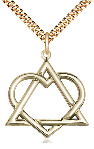 14kt Gold Filled Adoption Heart Medal Catholic Jewelry