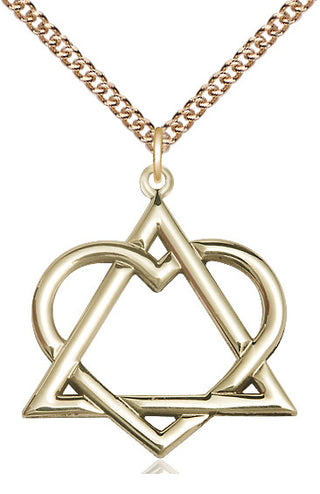 14kt Gold Filled Adoption Heart Medal Catholic Jewelry