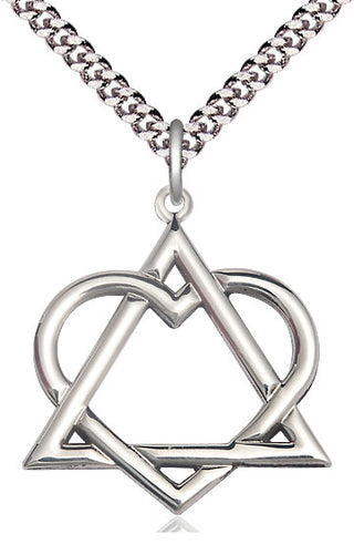 Sterling Silver Adoption Heart Medal Catholic Jewelry