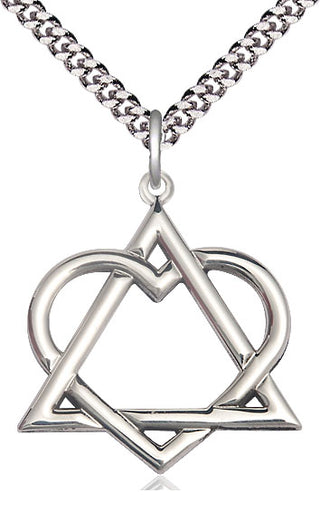 Sterling Silver Adoption Heart Medal Catholic Jewelry
