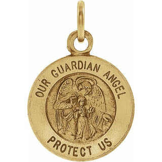 14K Yellow 12 mm Guardian Angel Medal