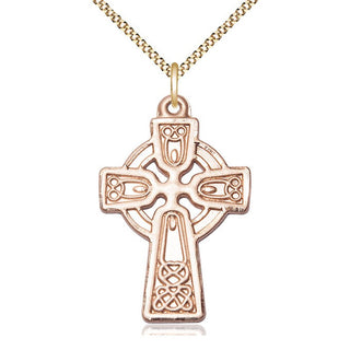 14kt Gold Filled Celtic Cross Medal Catholic Jewelry