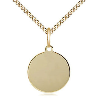 14kt Gold Filled Plain Disc Medal Religious and Catholic Jewelry