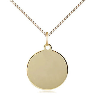 14kt Gold Filled Plain Disc Medal Religious and Catholic Jewelry