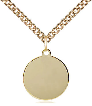 14kt Gold Filled Plain Disc Medal Religious and Catholic Jewelry