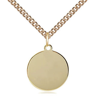 14kt Gold Plain Disc Medal