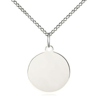 Sterling Silver Plain Disc Medal Religious and Catholic Jewelry