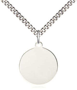 Sterling Silver Plain Disc Medal Religious and Catholic Jewelry