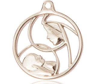 14kt Gold Filled Madonna & Child Medal