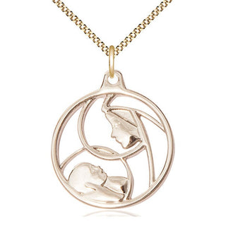14kt Gold Filled Madonna & Child Medal Catholic Jewelry