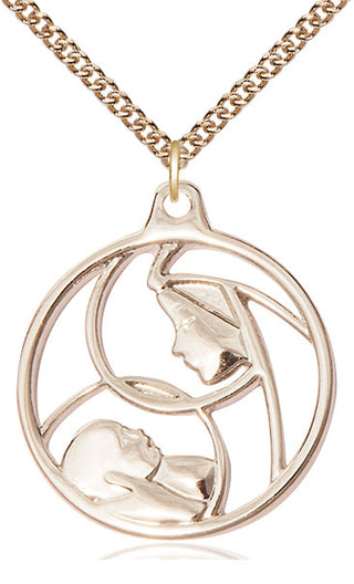 14kt Gold Madonna & Child Medal