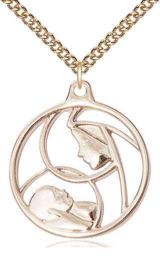 14kt Gold Madonna & Child Medal
