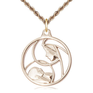14kt Gold Madonna & Child Medal