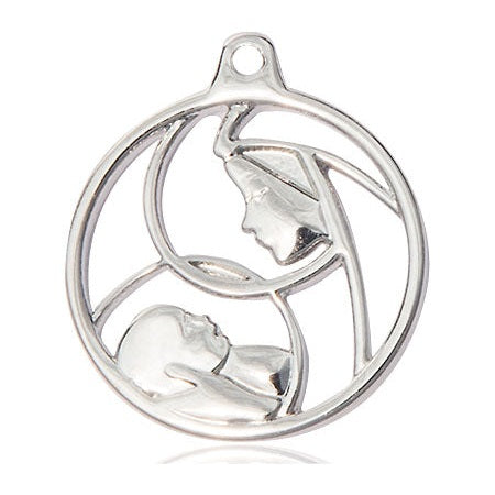 Sterling Silver Madonna & Child Medal Large Catholic Jewelry ...