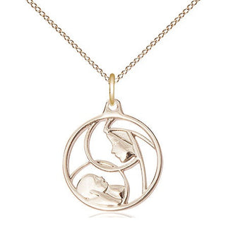 14kt Gold Filled Madonna & Child Medal Religious Jewelry