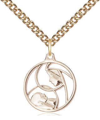 14kt Gold Filled Madonna & Child Medal Religious Jewelry