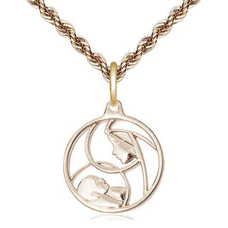 14kt Gold Filled Madonna & Child Medal Religious Jewelry
