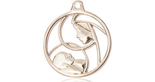 14kt Gold Madonna & Child Medal