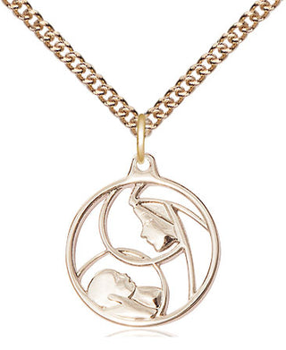 14kt Gold Madonna & Child Medal