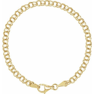 7 Inch Link Charm Bracelet 14K White Gold