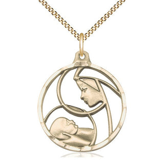 14kt Gold Filled Madonna & Child Medal Catholic Jewelry