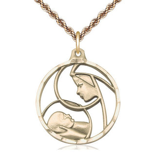 14kt Gold Filled Madonna & Child Medal Catholic Jewelry