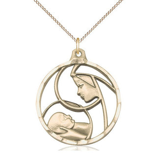 14kt Gold Madonna & Child Medal