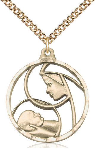 14kt Gold Madonna & Child Medal