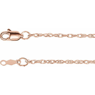 7 Inch 1 5Mm Rope Chain Bracelet With Lobster Clasp 14K White Gold