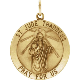 14K Yellow 25 mm Round Saint Jude Thaddeus Medal