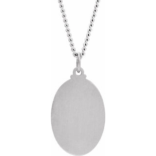Sterling Silver 23.5x16 mm St. Joseph 24" Necklace 