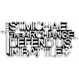 14K White Saint Michael Lapel Pin 