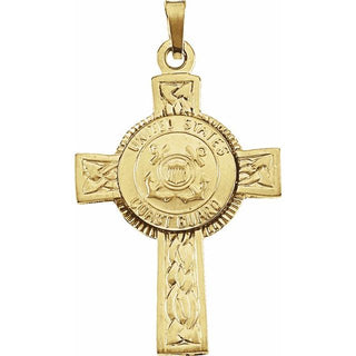 14K Yellow U.S. Coast Guard Cross Pendant