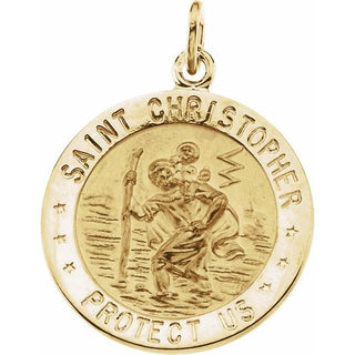 14K Yellow 18 mm St. Christopher Medal