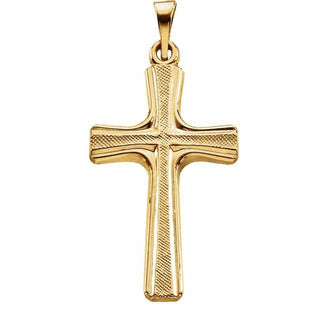 14K Yellow 23x14.5 mm Cross Pendant 