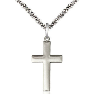 Sterling Silver Cross Medal Religious Jewelry Engraved Catholic Saint Jewelry