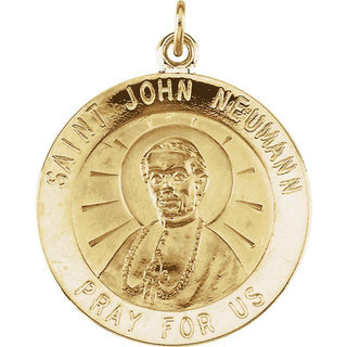 14K Yellow 18 mm Round St. John Neumann Medal