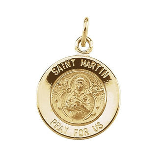 14K Yellow 12 mm Round Saint Martin de Porres Medal