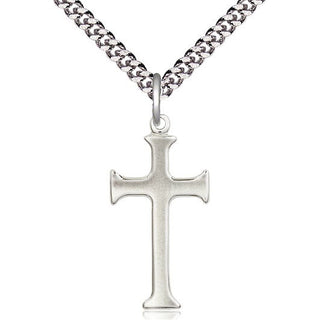 Sterling Silver Cross Medal Religious Jewelry Engraved Catholic Saint Jewelry