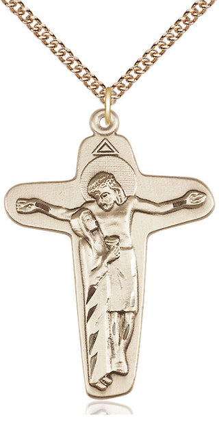 14kt Gold Sorrowful Mother Crucifix Medal
