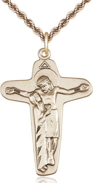 14kt Gold Sorrowful Mother Crucifix Medal