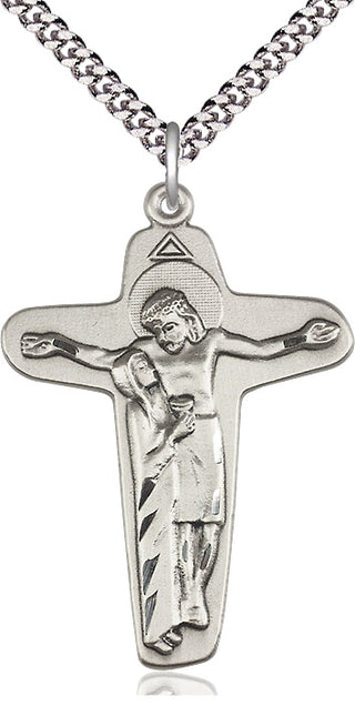 Pewter Sorrowful Mother Crucifix Medal Catholic Jewelry