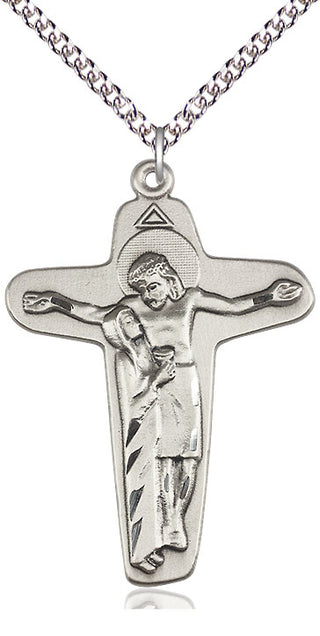 Sterling Silver Sorrowful Mother Crucifix Medal Catholic Jewelry